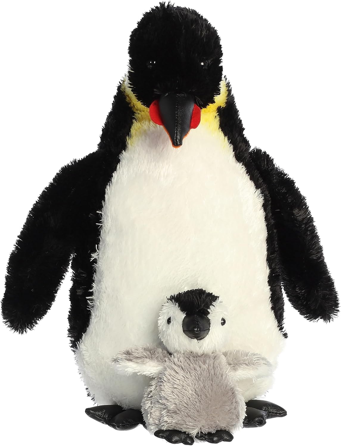 Aurora® Playful Wild Life Emperor Penguin with Baby Stuffed Animal - Comforting Companion - Imaginative Play - White 11 Inches