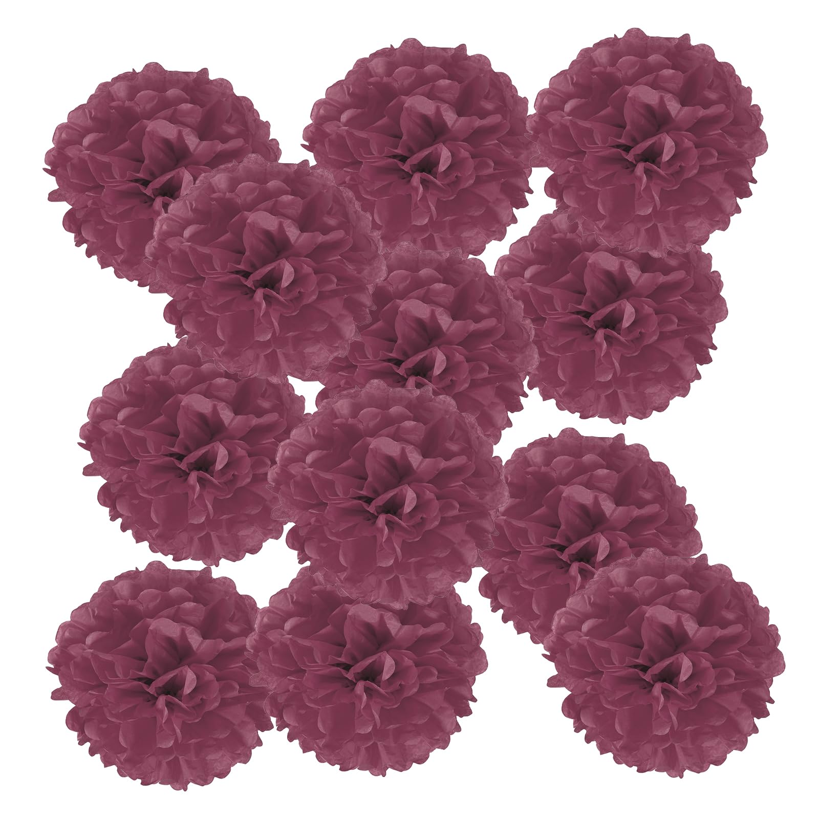 PATIKIL 14inch Tissue Paper Pom Poms, 12PCS Pom Poms Paper Flowers Ball Tissue Paper Flowers for Wedding Bridal Shower Birthday Bachelorette Party Backdrop Decoration, Wine Red โ image 1