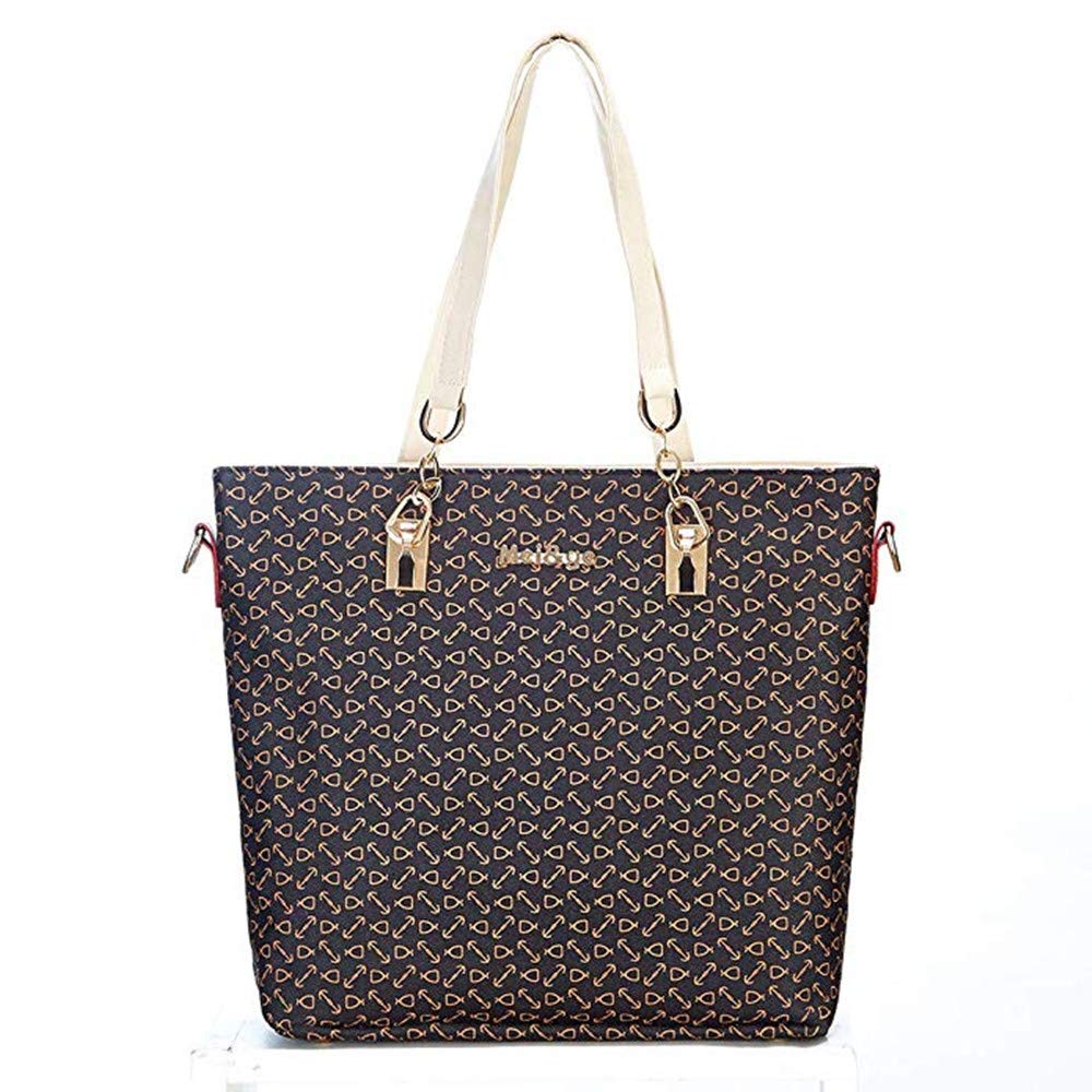 Women Handbag Set 6 Pcs PU Leather Tote Purse Set Multi-purpose Classic Shoulder Bag (Coffee)