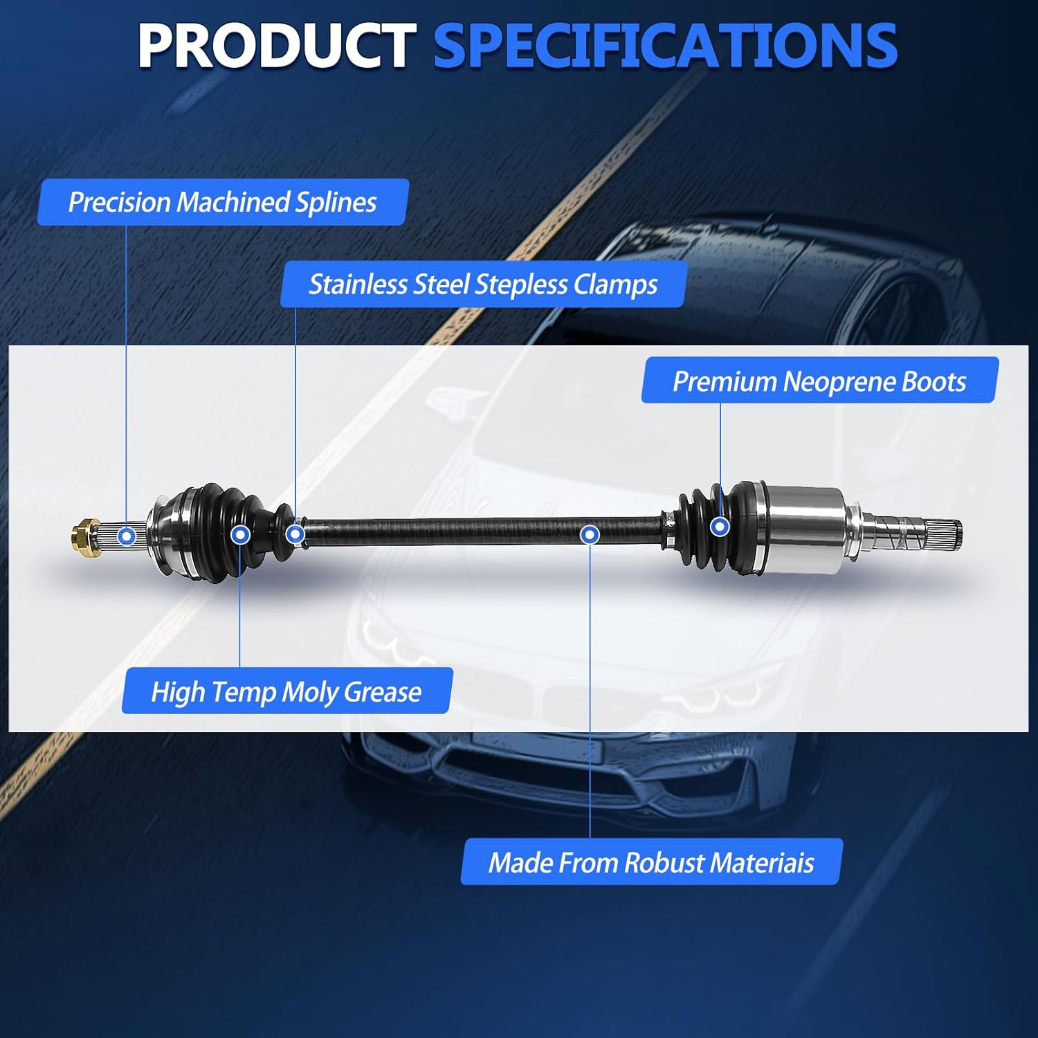 Maxfavor CV Axle Front Pair AWD Fit for Subaru Outback 2005-2009, Subaru Impreza 2008-2011, Subaru Legacy 2005-2009 CV Axles Joint Shaft Assembly Left Right Driver Passenger Side 2.5L H4 3.0L H6