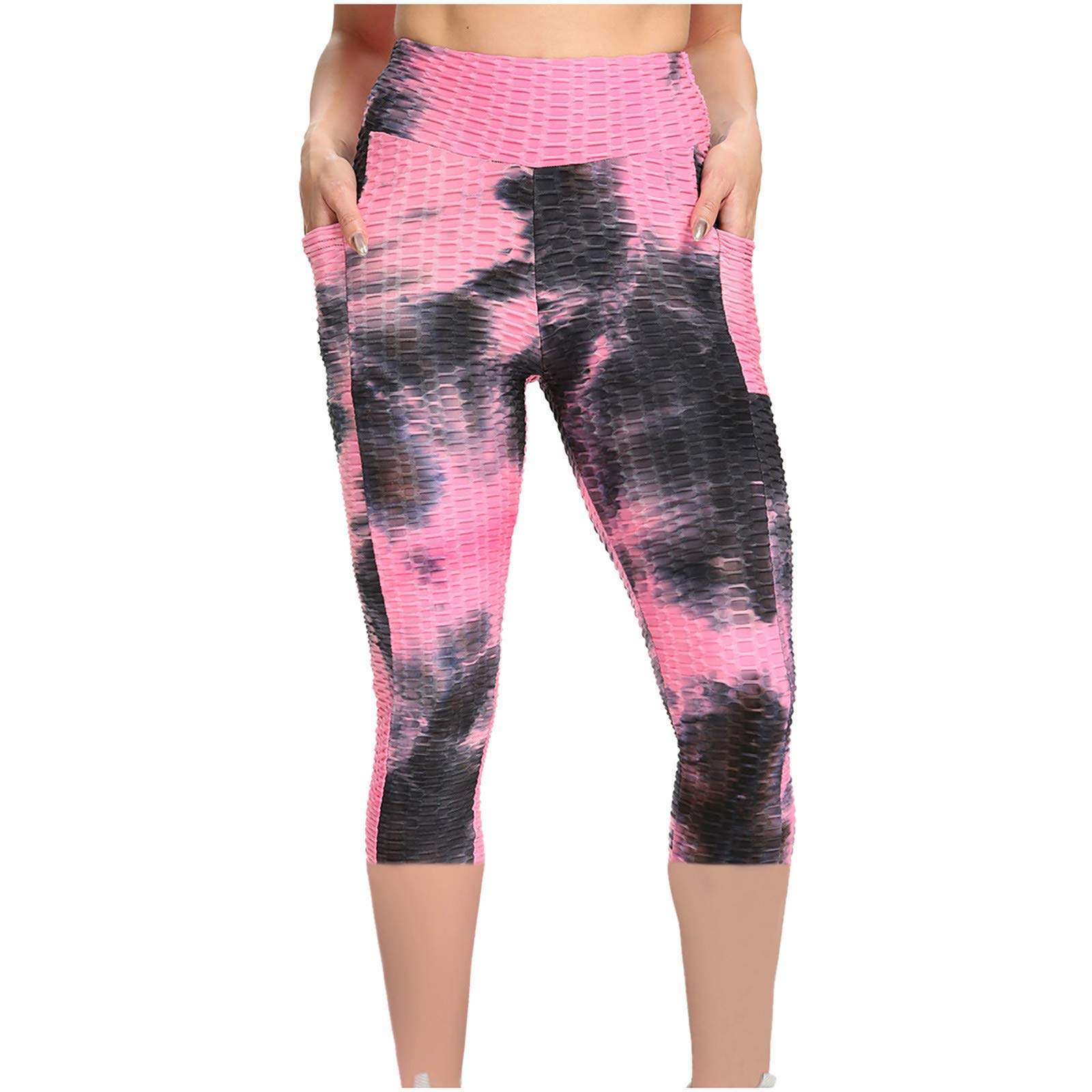 Dasayowomens Tie Dye Long Shorts Multicolor Athletic Workout Booty