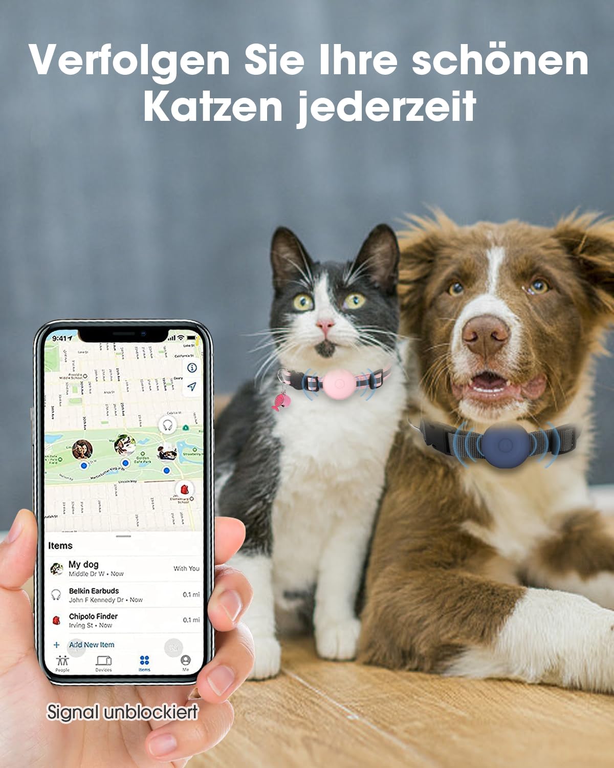 SimpleThings Silikonowy uchwyt dla psów, kompatybilny z uchwytem Airtag | Lekkie, wodoodporne etui kompatybilne z obrożą dla psa / kota Apple AirTag