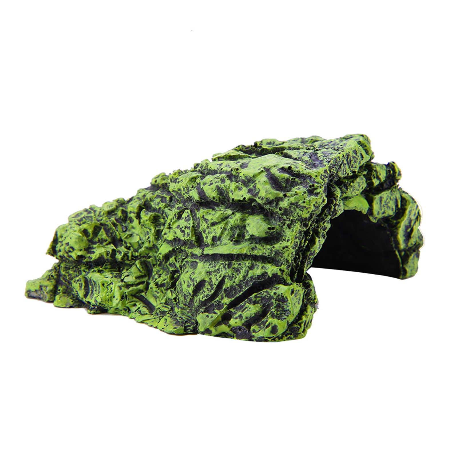fegayu Resin Reptile Hiding Fish Hide Habitat, Aquarium Decor Hiding Cave, Reptile House Shelter, for Fish Reptile for Turtle(DB-025B Zhongguidong)
