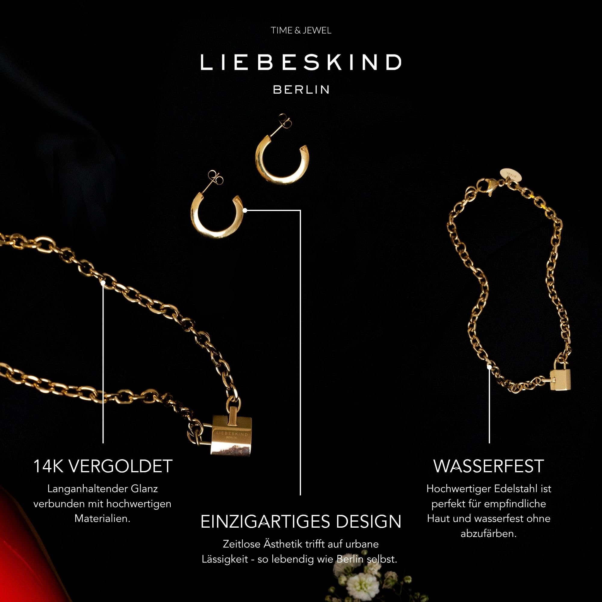 LIEBESKIND BERLIN Damen Schmuck – Eine tolle Kollektion aus Ohrringen, Ketten und Armbändern mit coolen Link-Chain Details aus Edelstahl - Moderne, alltagstaugliche Styles