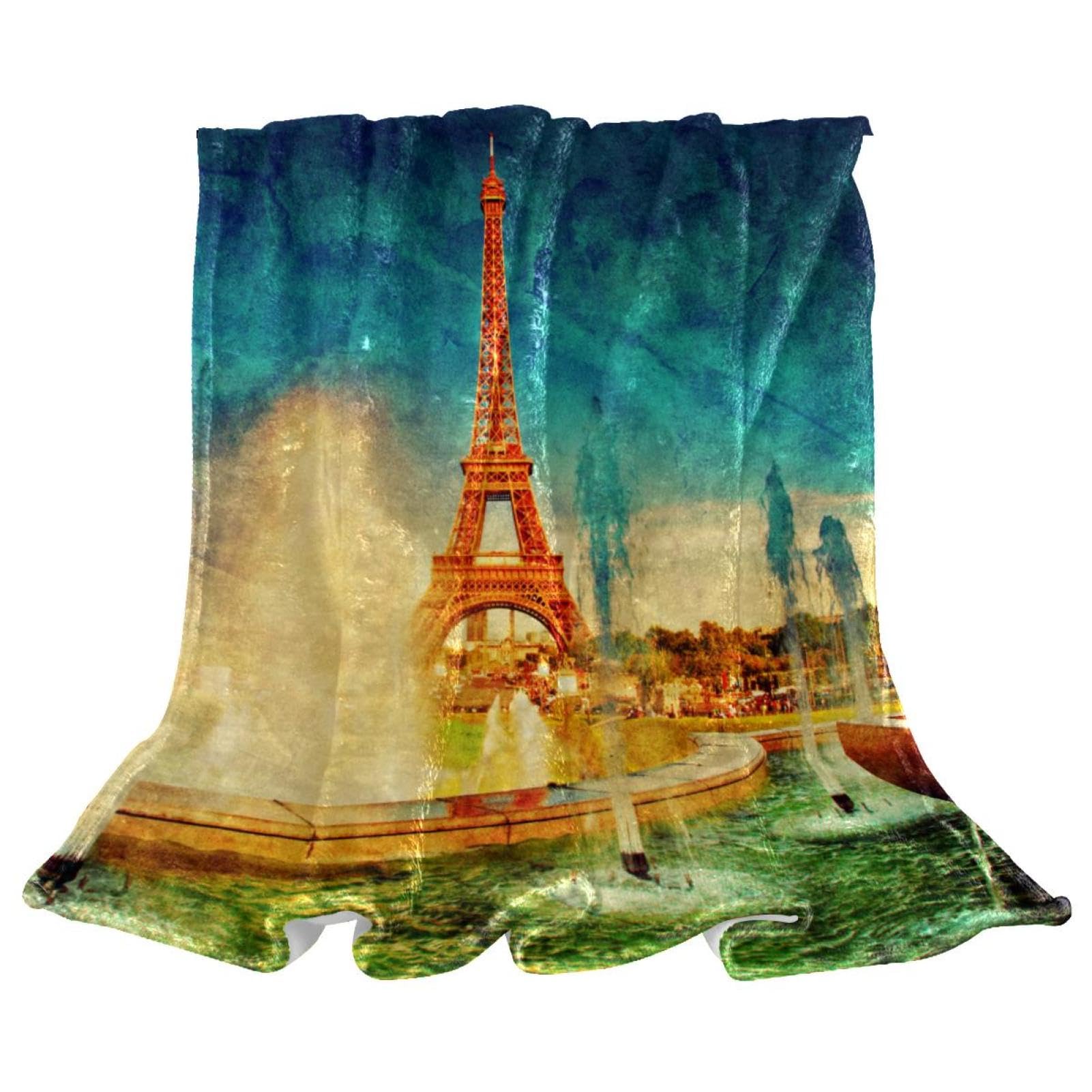 Couverture polaire Tour Eiffel 150x200cm plaid canapé lit