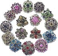 Vista 2 de Ezing Lot 36pc Crystal Flower Brooches Pins Wholesale for DIY Wedding Bouquet (C)