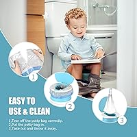 Vista 6 de VISATOR Bolsas de viaje portátiles para sillas de orinal universales con cordón, 90 unidades (18 x 20 pulgadas) (blanco)