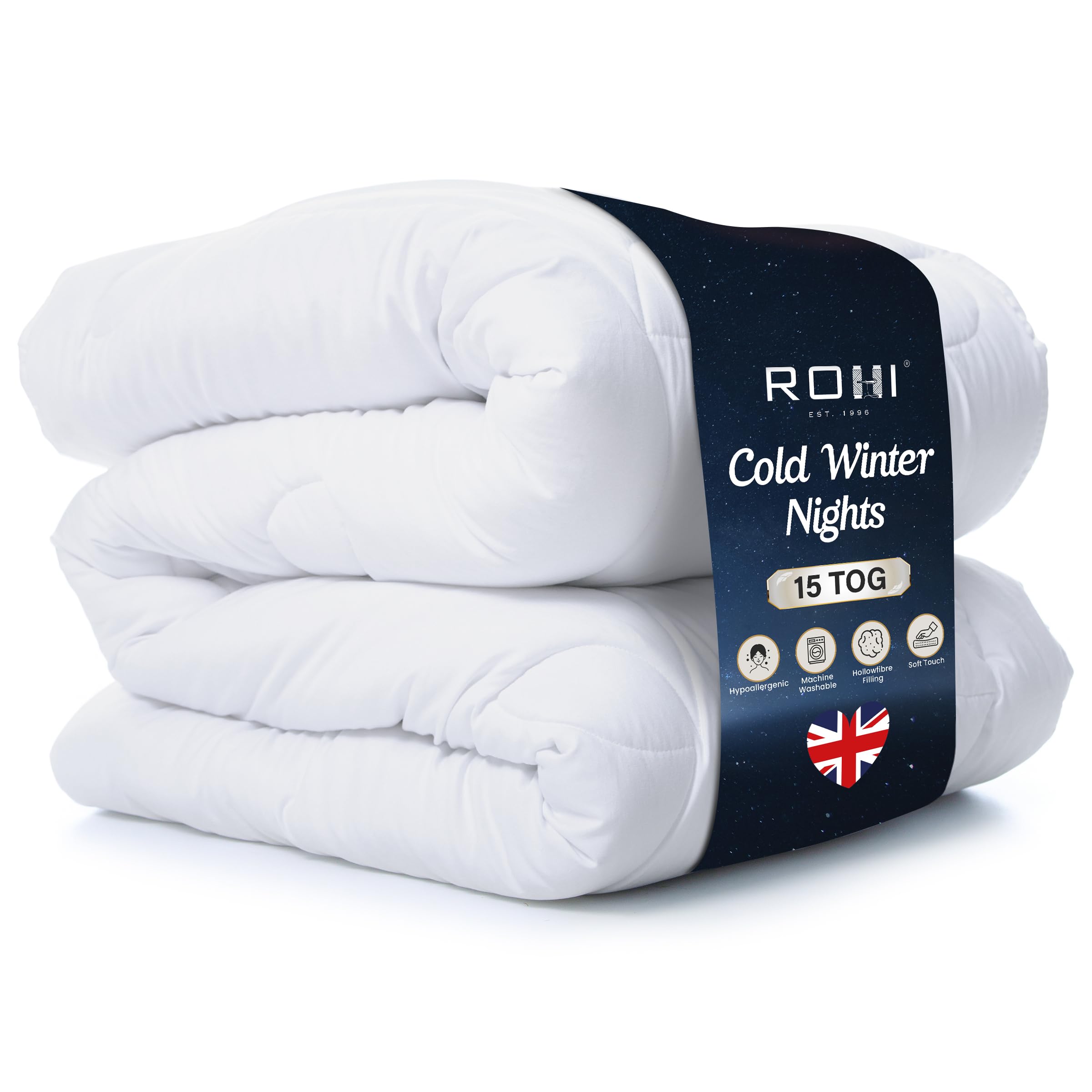 Rohi Winter Nights Single Duvet 15 Tog - Soft Like Down Duvet Warm And Cosy – Comfortable & Hypoallergenic Winter Quilt (Single)