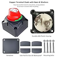 Vista 2 de Interruptor maestro de desconexión de batería, 12 V-48 V, impermeable, interruptor de apagado de encendido y apagado, 275 amperios de alta corriente