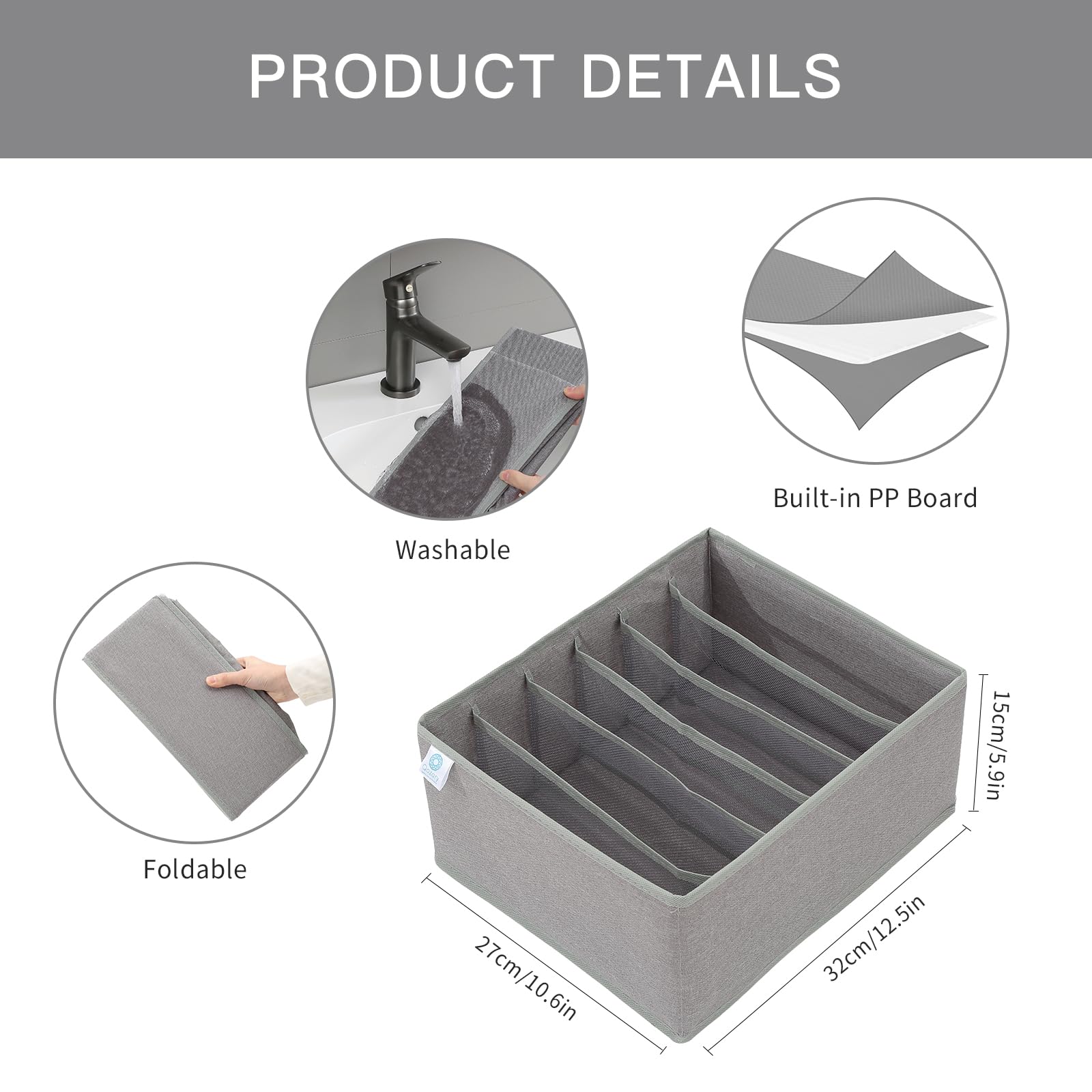 Organisateur Tiroir Lot De 4 Armoire Vetement Empilable Sac Tiroir Coulissant De Rangement Unités, Couettes, T-shirt ,18 * 43 * - Maison