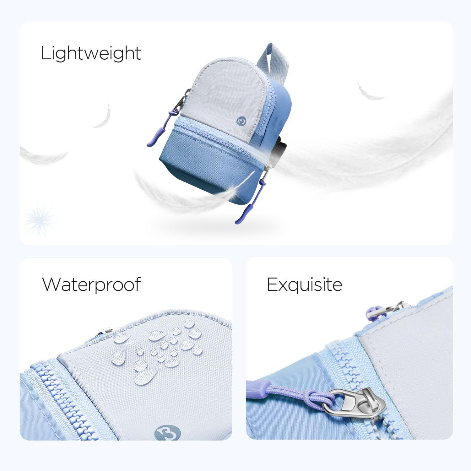 Babysun Mini Backpack Keychain Wristlet Pouch Small Change Coin Purse Cute Zipper Wallet With 3 RFID Card Slots For Women/Men Airpods Cosmetics - Image 5