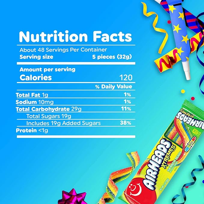 Airheads Xtremes Belts Candy Rainbow Berry 12 Paquetes 4.5 oz c/u miniatura 2