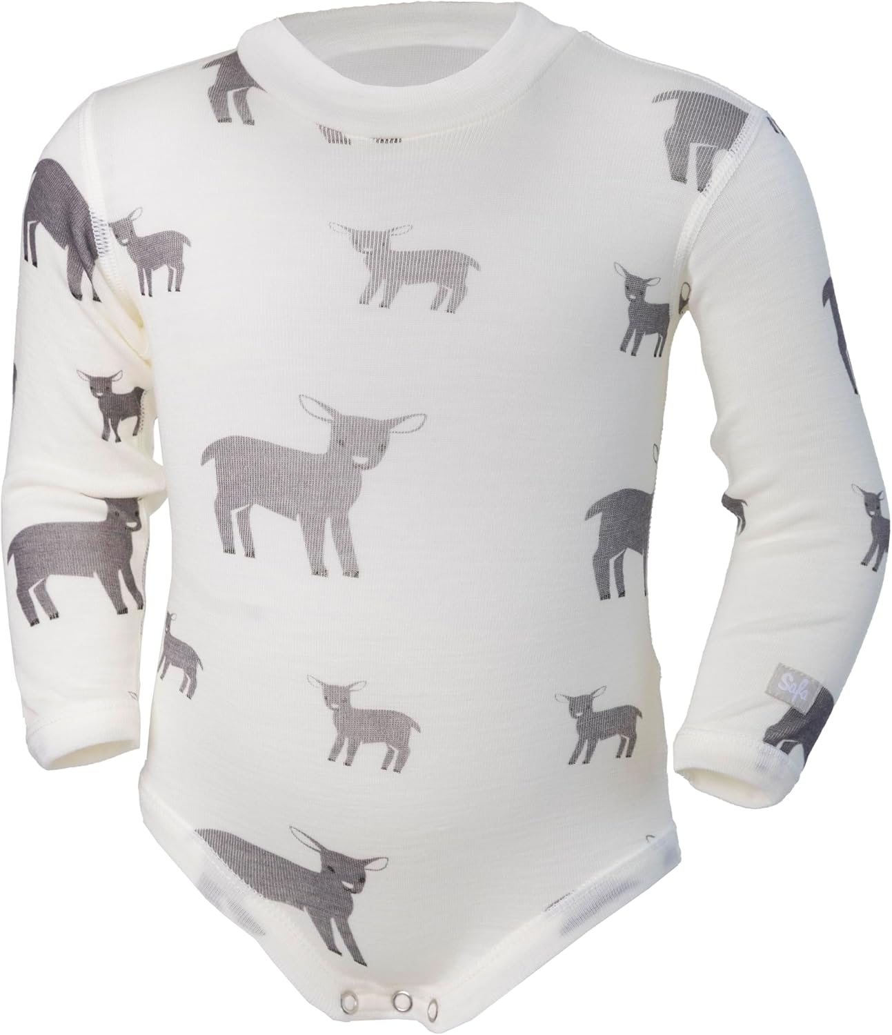 SAFA - Merino Wool Onesie for Baby and Toddler – Long Sleeve Bodysuit (Sheep)