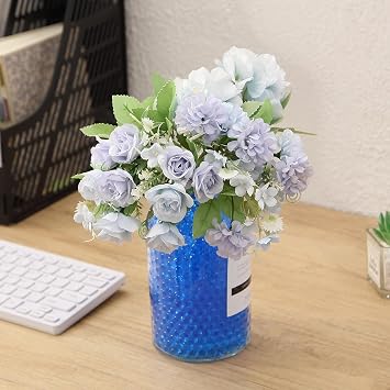 Blue Water Beads - 20,000 Pcs (100+ Grams) - 16mm - Biodegradable Gel Soil Beads - Decorative Water Balls for Stress Relief - Crystal Gel Balls as Vase Filler