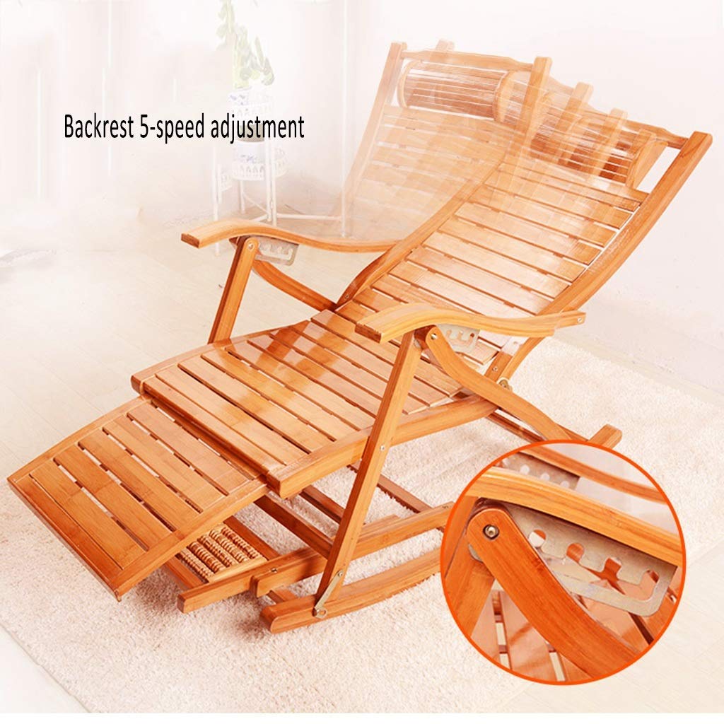 Amazon｜新しい折りたたみ竹ロッキングチェア - 調節可能な