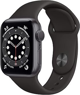 New Apple Watch Series 6 (GPS, 40mm) - Space Grey Aluminium Case with Black Sport Band