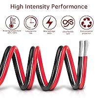 Vista 8 de Cable de calibre 6, iGreely 10 pies negro y 10 pies rojo 6 AWG cable eléctrico de cobre estañado, 2 cables aislados de un solo conductor trenzado