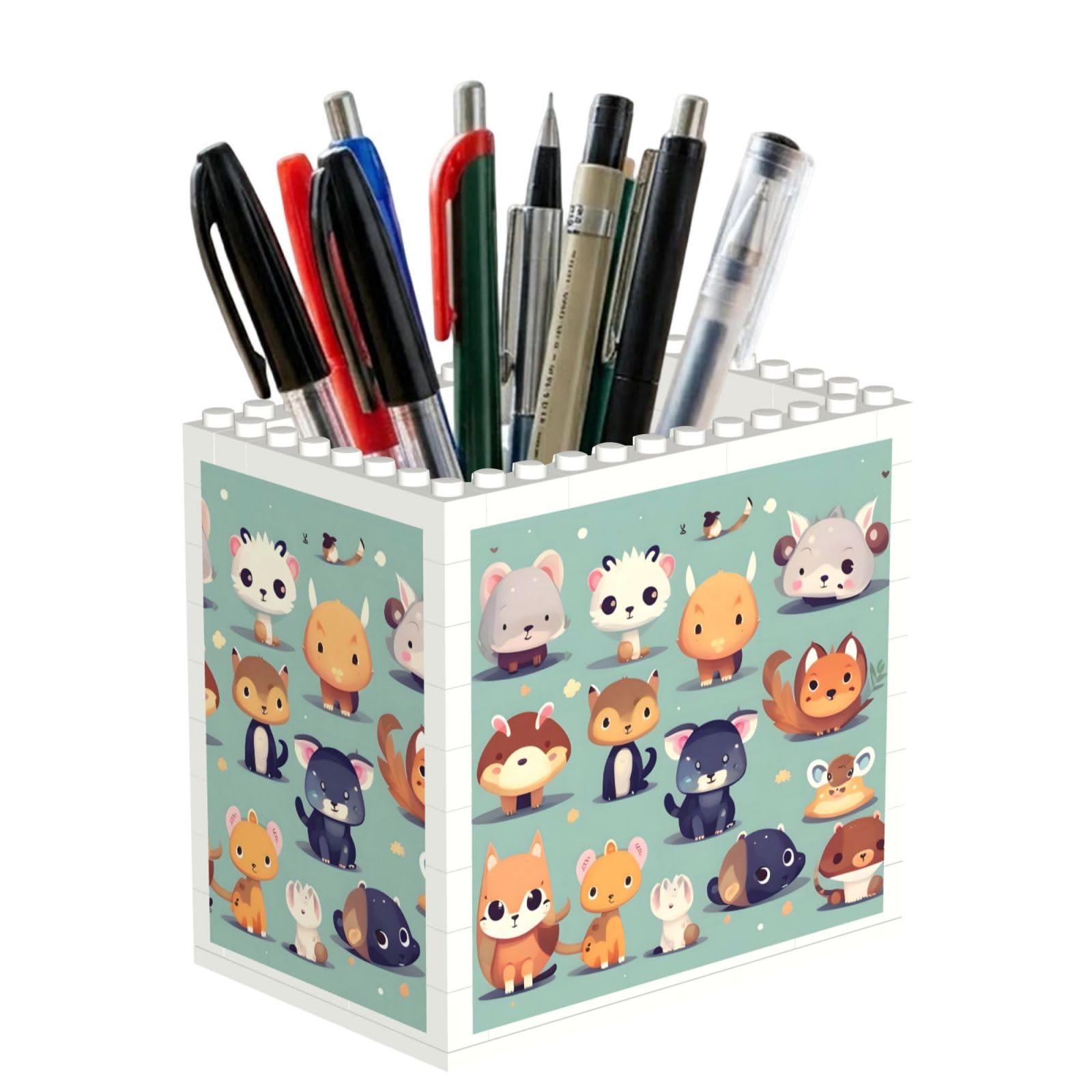 SXZVVBN Cute little animals Building Block Desk Tidy ABS Organiser