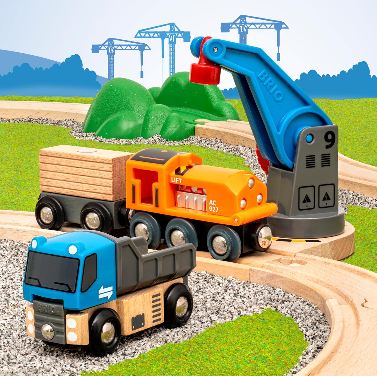 BRIO - Set de Inicio Construccion Levanta y Carga, Circuito Tren, para Niños de 3 Años o más,