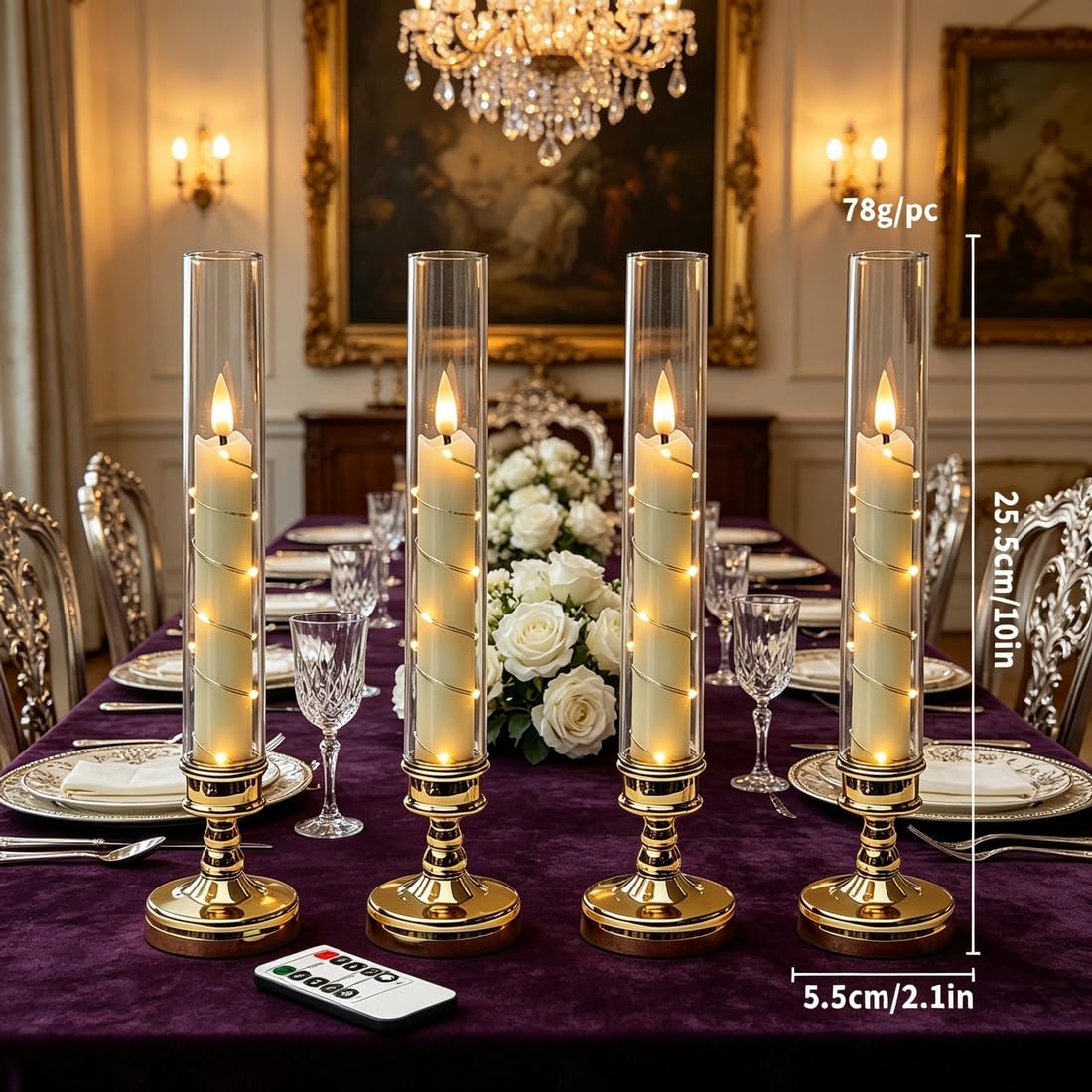 RC Candele coniche a LED, senza fiamma, con timer