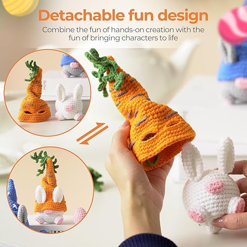 Miniatura 6 de Zeitlicht Kit de ganchillo para principiantes, kit de ganchillo de Pascua con tutoriales en video paso a paso, kits de inicio de ganchillo para