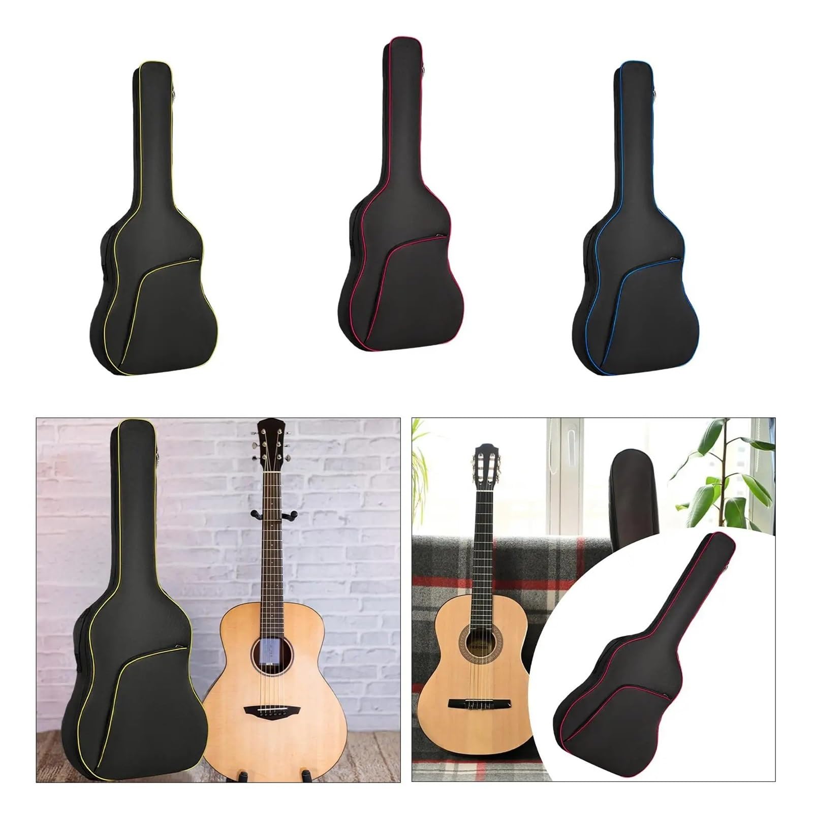 Mochila for Guitarra acústica de 40" y 41" con Doble Hombro Resistente al Desgaste y Gruesa.(Red)