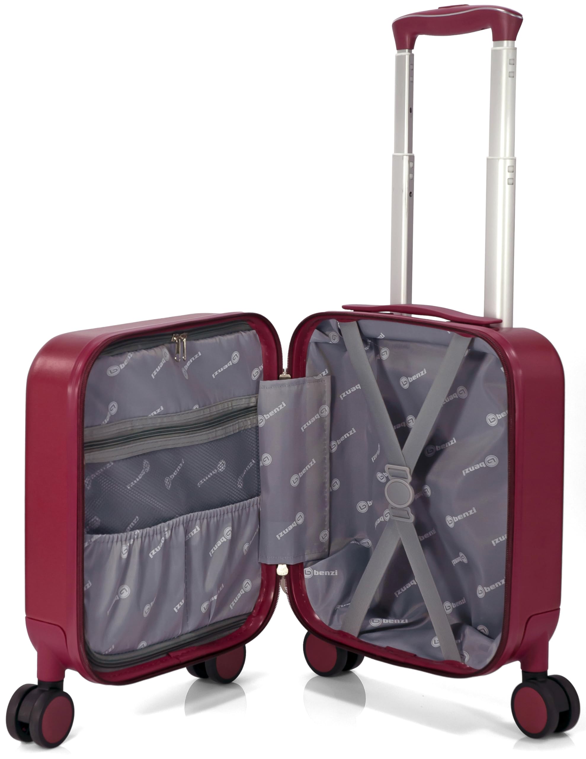 BENZI | Maleta de Cabina 40x30x20 cm | 4 Ruedas Dobles Multidireccionales | Equipaje de Mano Aprobado RYANAIR VUELING y VOLOTEA | Ligera y Resistente | Azul (Rosa)