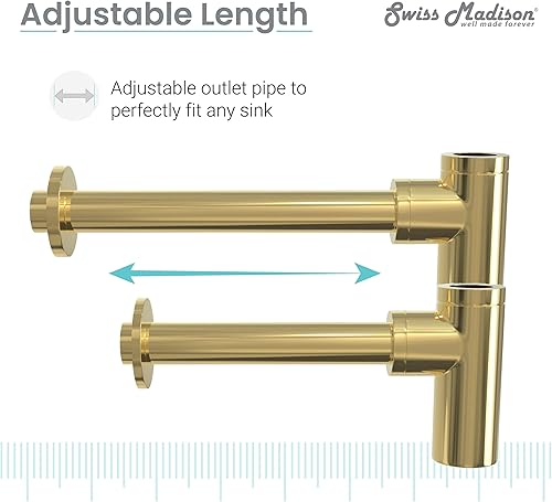 Vista 3 de Swiss Madison Well Made Forever SM-BT01G, drenaje de trampa para botellas, color dorado Oro