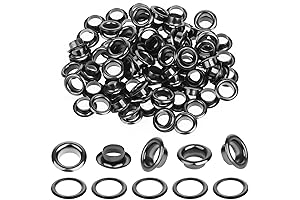 cobee Black Eyelets 100 Sets, 1/4 Inch DIY Eyelets Kit for Shoes Canvas and Bag