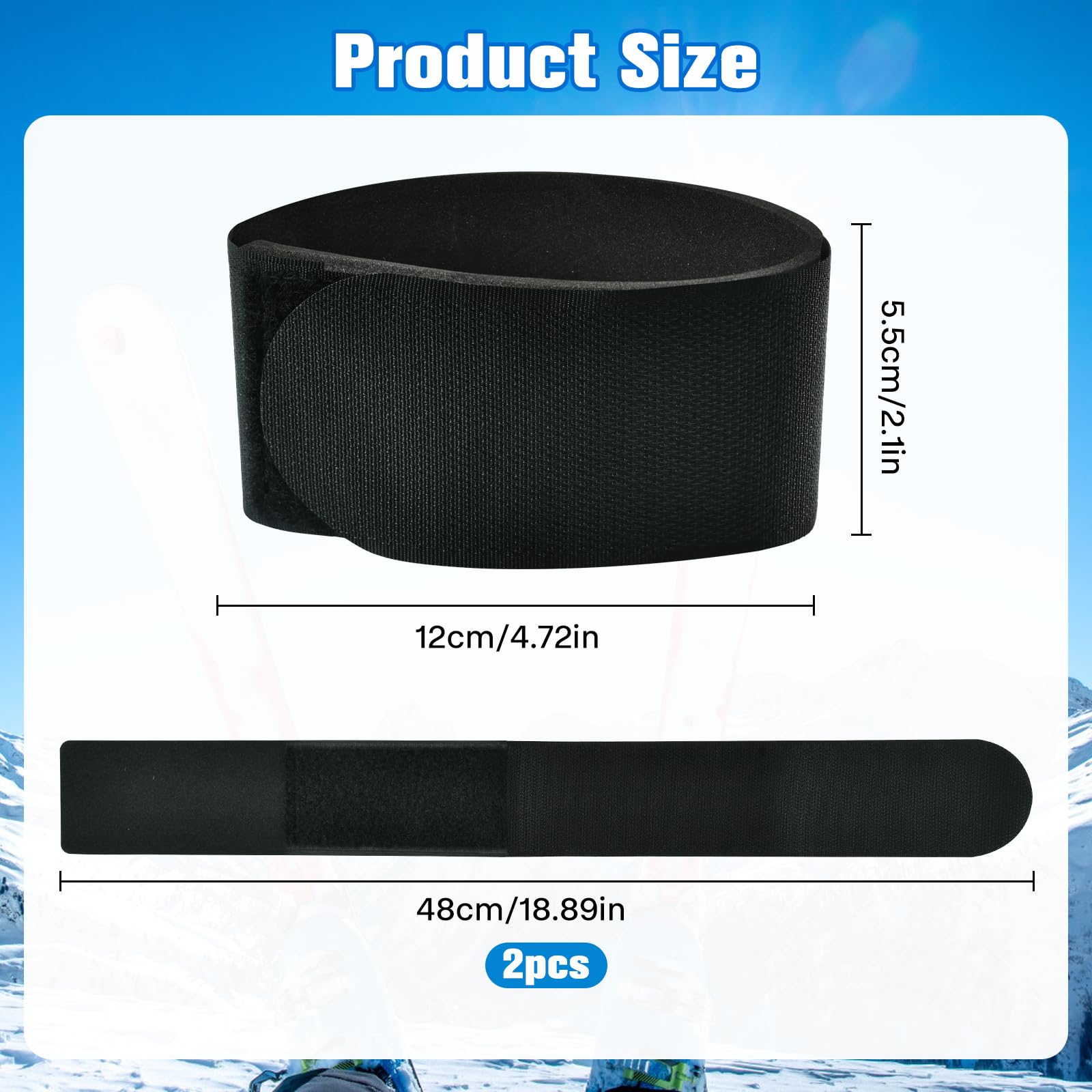 Cinghie da Sci Fascette Sci Cinghia Porta Sci Regolabile Cinghia da Sci in Nylon, Ski Straps con Cuscinetti Protettivi Eva, Cinghia di Fissaggio per Sci per Snowboard, Bastoncini