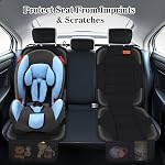 Car Seat Protector for Child Car Seat, Siivton Carseat Seat Protectors for Leather and Fabric Seats, with Mesh Pockets, Non-Slip Backing, Carseat Protectors for Vehicles (One Pack, Black)