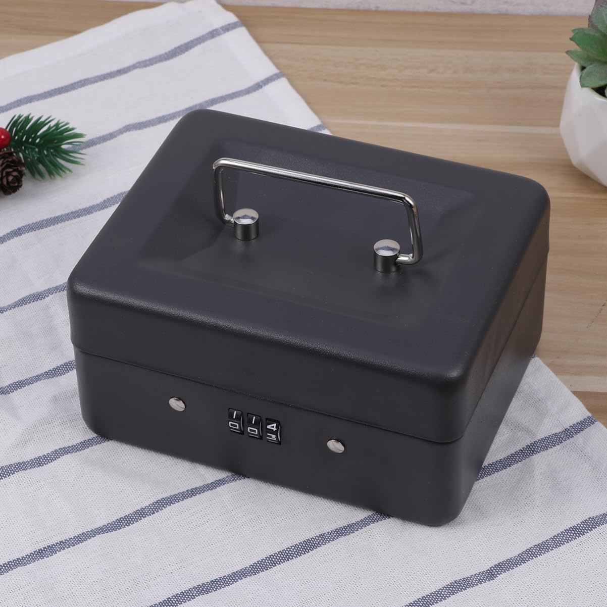 HOMSFOU Caja Caudales Combinacion Caja Con Cerradura De Combinación Cash Box Para Monedas Llaves Cheques