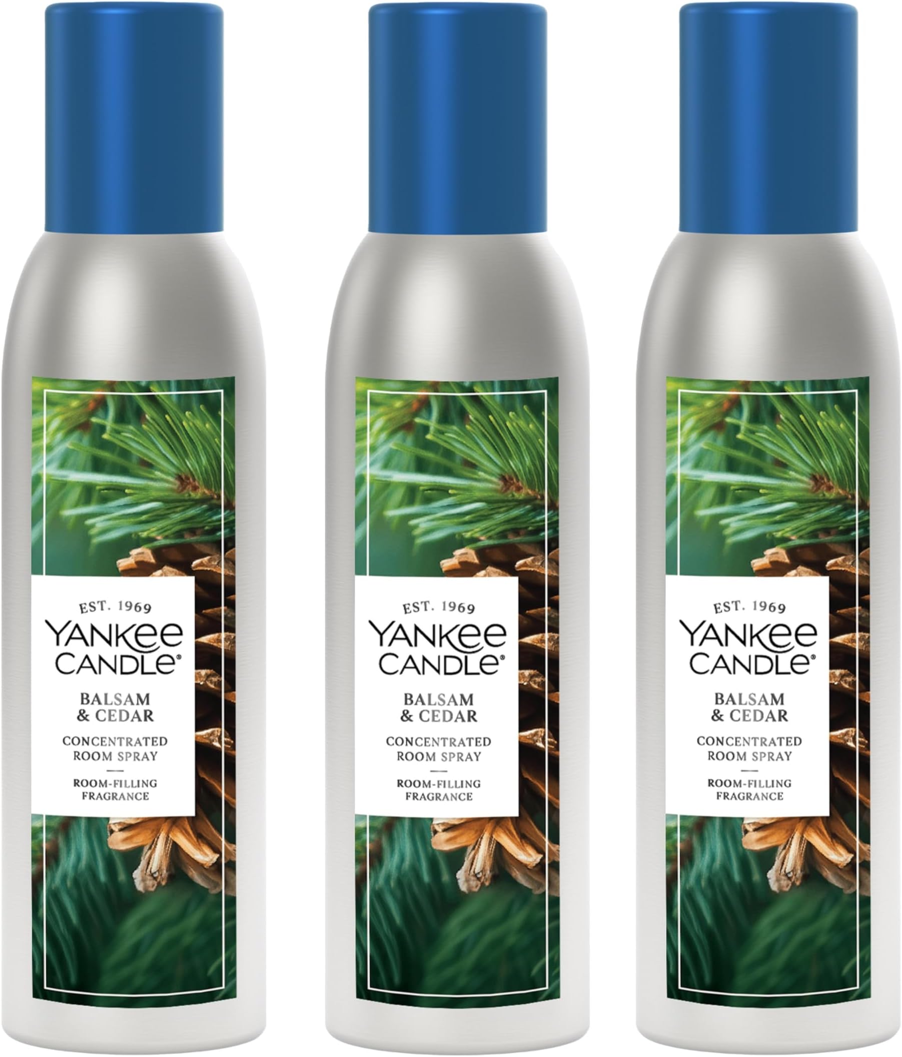 Concentrated Room Spray Air Freshener, Instant Home Fragrance, Odor Eliminating Spray, Balsam & Cedar (Pack of 3)