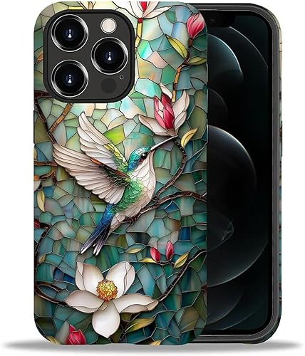 Miniatura 12 de DAIZAG Funda compatible con iPhone 11 Pro Max, hermosa carcasa rígida híbrida de plástico TPU con diseño de pájaro colorido + funda protectora de