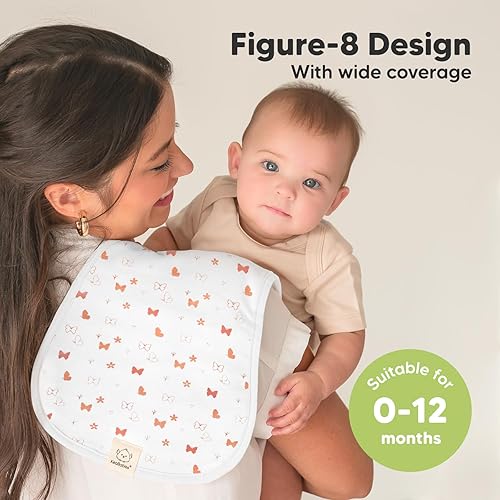 Miniatura 3 de Paños orgánicos para eructos para bebés niños y niñas, paquete de 5 paños de algodón súper absorbentes para bebés, trapos suaves y afelpados para