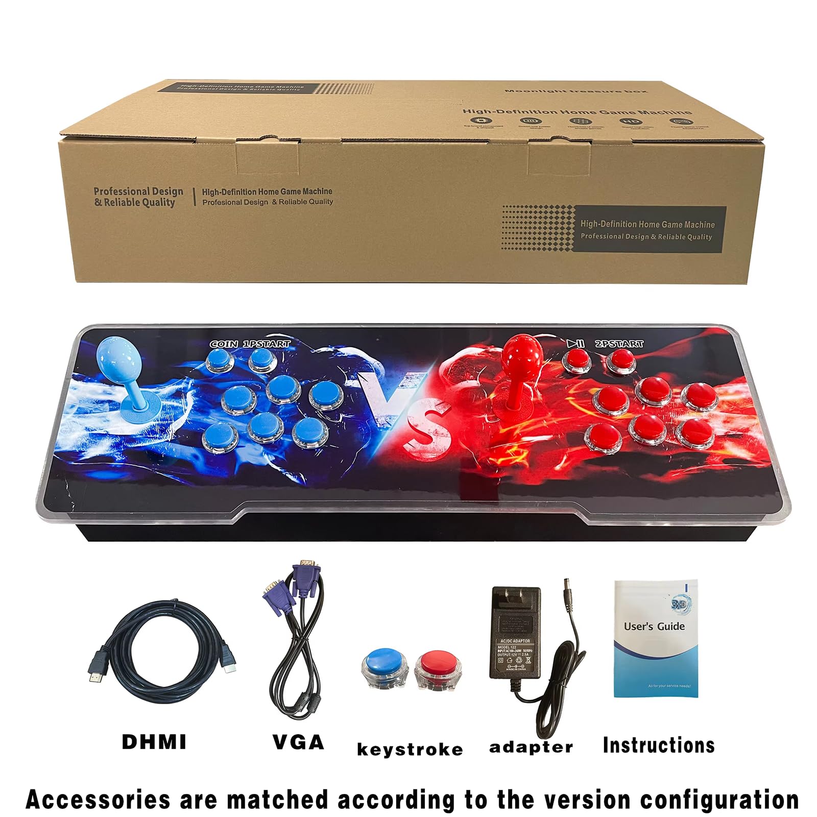 26800 in 1 console di gioco arcade retrò macchina di gioco per PC e proiettore e TV, 2-4 giocatori, 1280X720, scatola giochi 3D, cerca/nascondi/salva/carica/pausa giochi, lista preferiti (DX 9800