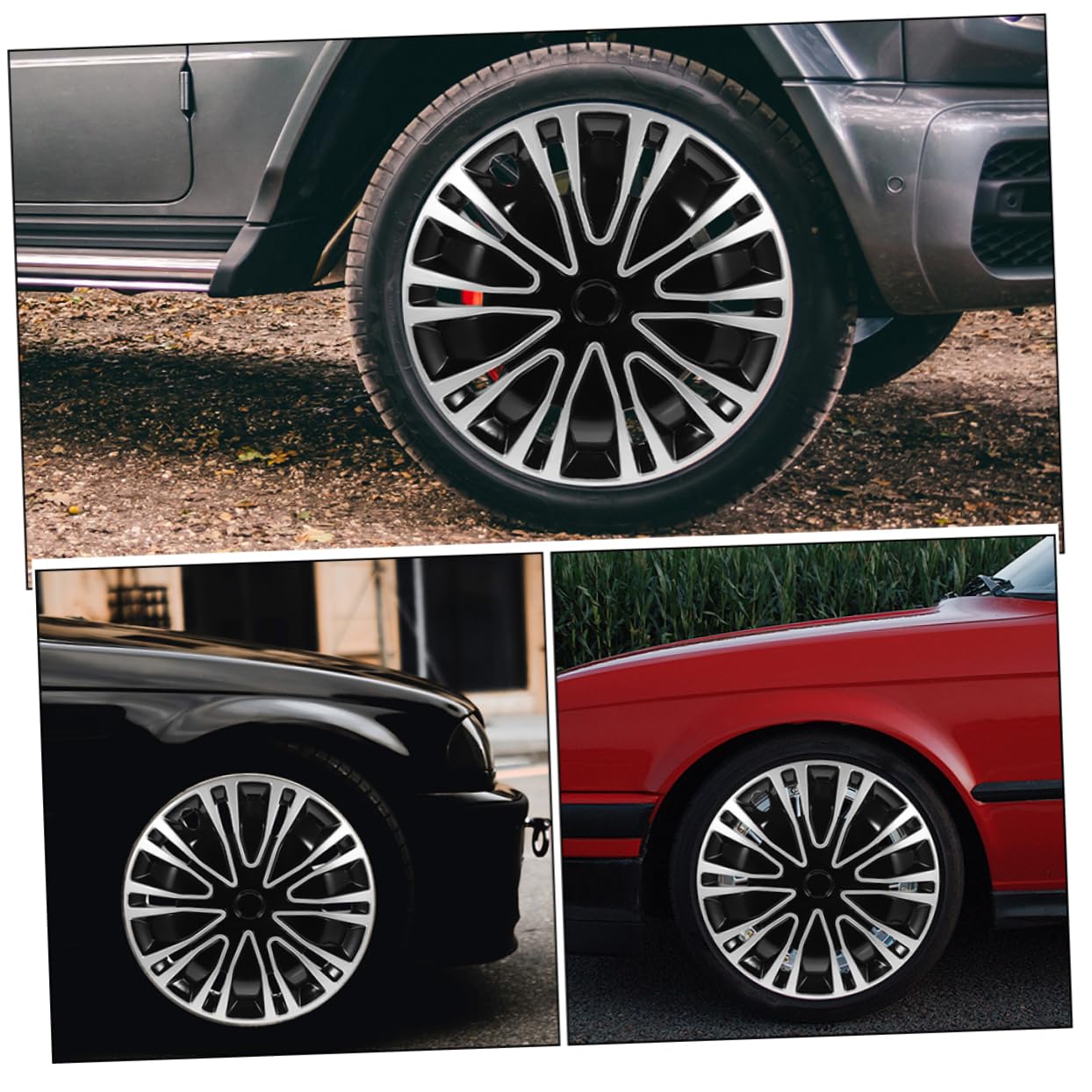Copricerchi Auto in Pp Design Raffinato e Durata Eccezionale, Coprimozzo Decorativo per Ruota Auto Versatile e Resistente Adatto a Veicoli
