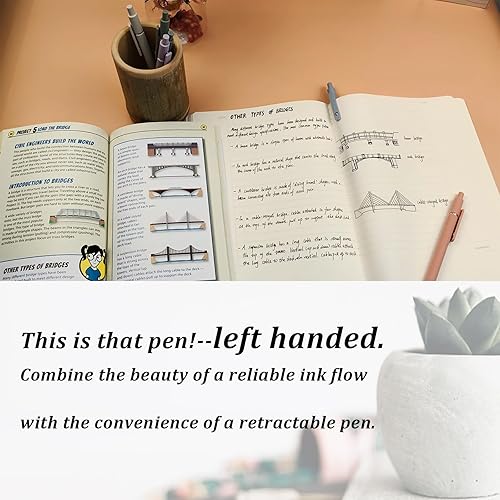Miniatura 5 de 5 bolígrafos de gel (punta de 0.020 in), bolígrafos retráctiles de tinta negra de secado rápido, punta fina, de primera calidad, lindos bolígrafos