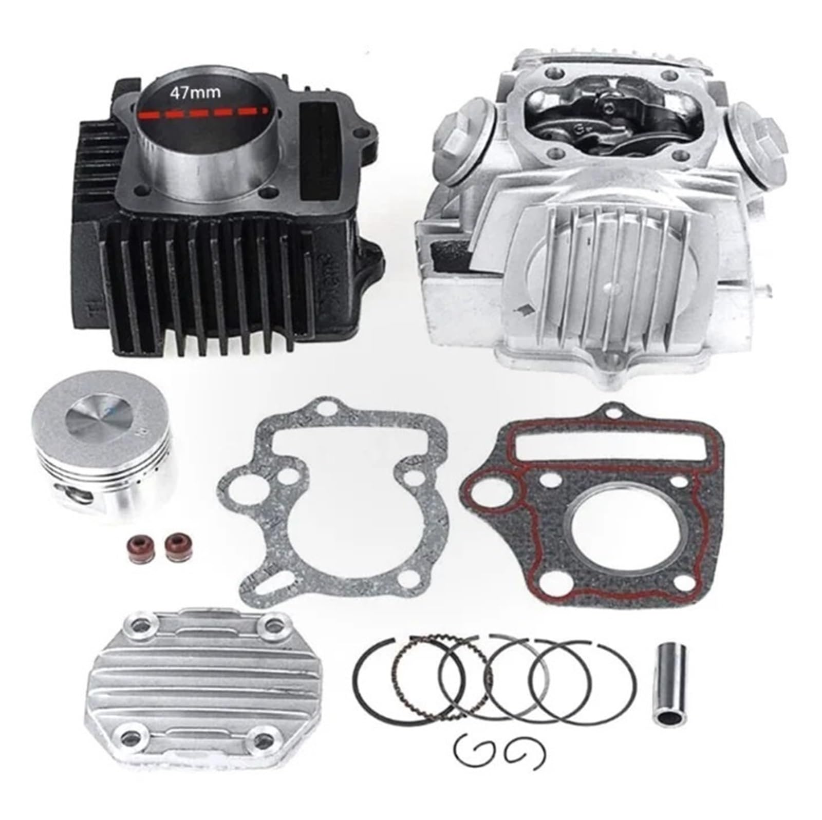 Zestaw Tłoka 47mm 90CC Silnika Pasuje Do Jialing JH90 CT90 Sportrax TRX 90 Motoblock Części ATV Głowice cylindrów Zestaw Tłoka Cylindra