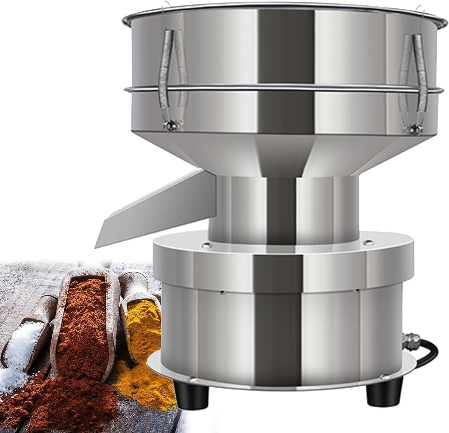 Automatic Vibrating Sifter, Electric Vibrating Sifter Flour Sifter, 50W Sifter Shaker Machine(2 * 60Mesh)