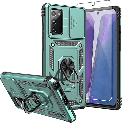 Miniatura 8 de Funda para Galaxy Note 20, con protectores de pantalla y funda para cámara, grado militar de 16 pies. Funda a prueba de caídas con función de atril
