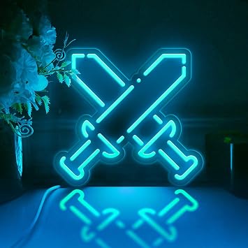 Sword Led Light Box, Game Prop Wall Art Decor, Neon-Like Desktop Decorations, Bedroom Decor RGB Light, Small Size