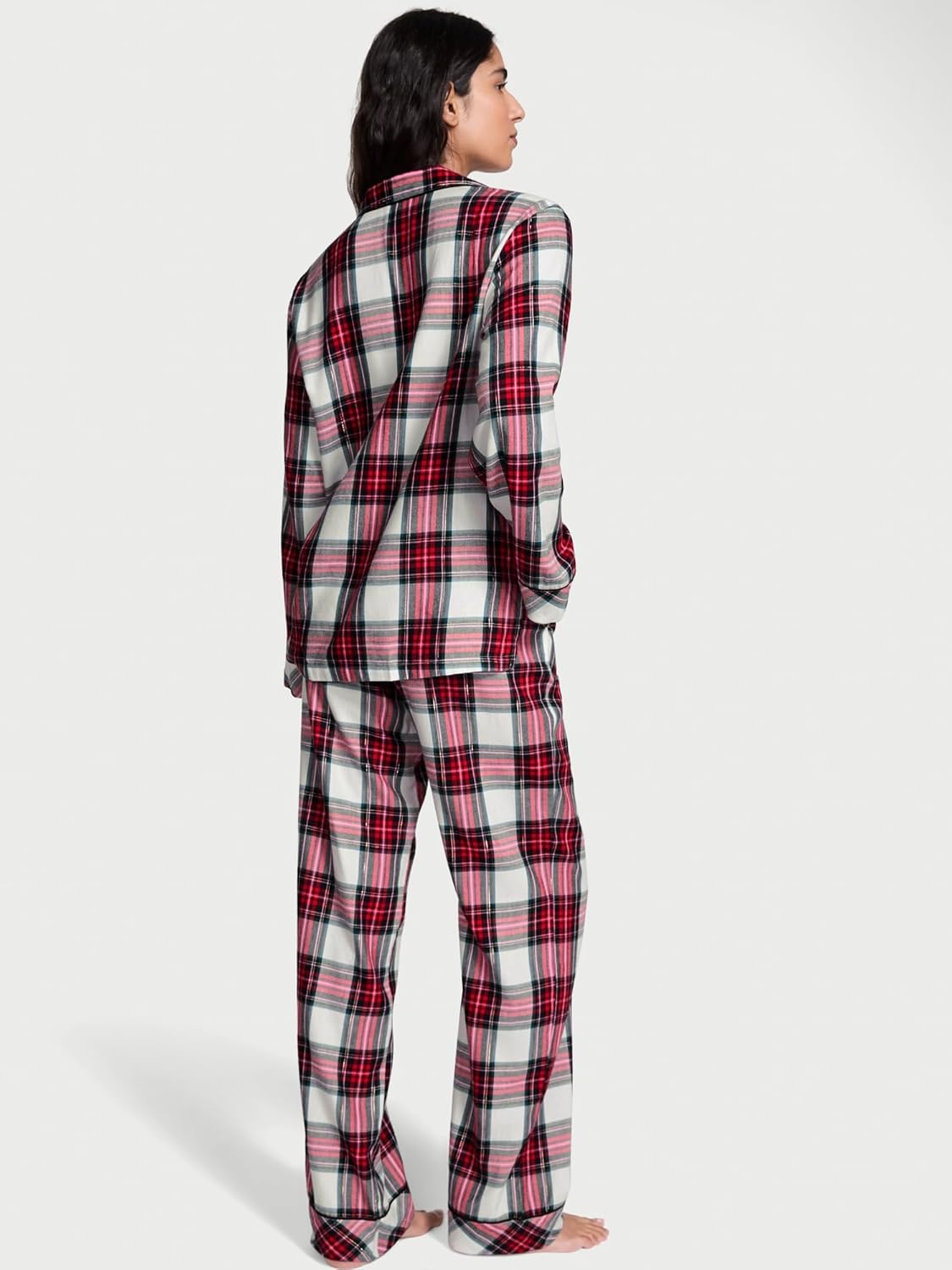 Victoria's Secret Flannel Pajama Set, Long Sleeve Button Down Shirt & Pants, Sleepwear for Women (XS-XXL) - Image 2