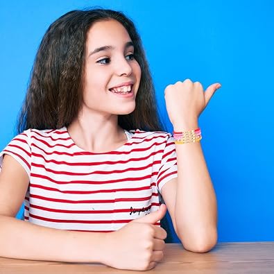 19 Pieces Soft Ceramic Friendship Bracelets Love Heart Bead Bracelets Colourful Children's Jewellery Handmade Bracelet with Elastic Cord for Girls Children Toddlers Adults