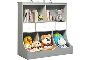 3-Tier Kids Bookcase Toddler Storage Organizer Cabinet Shelf