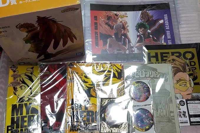 Amazon 僕のヒーローアカデミア フィギュア グッズセット ホークス エンデヴァー オールマイト 緑谷出久 一番くじ D賞 ファイル タオル 缶バッジ フィギュア ドール 通販