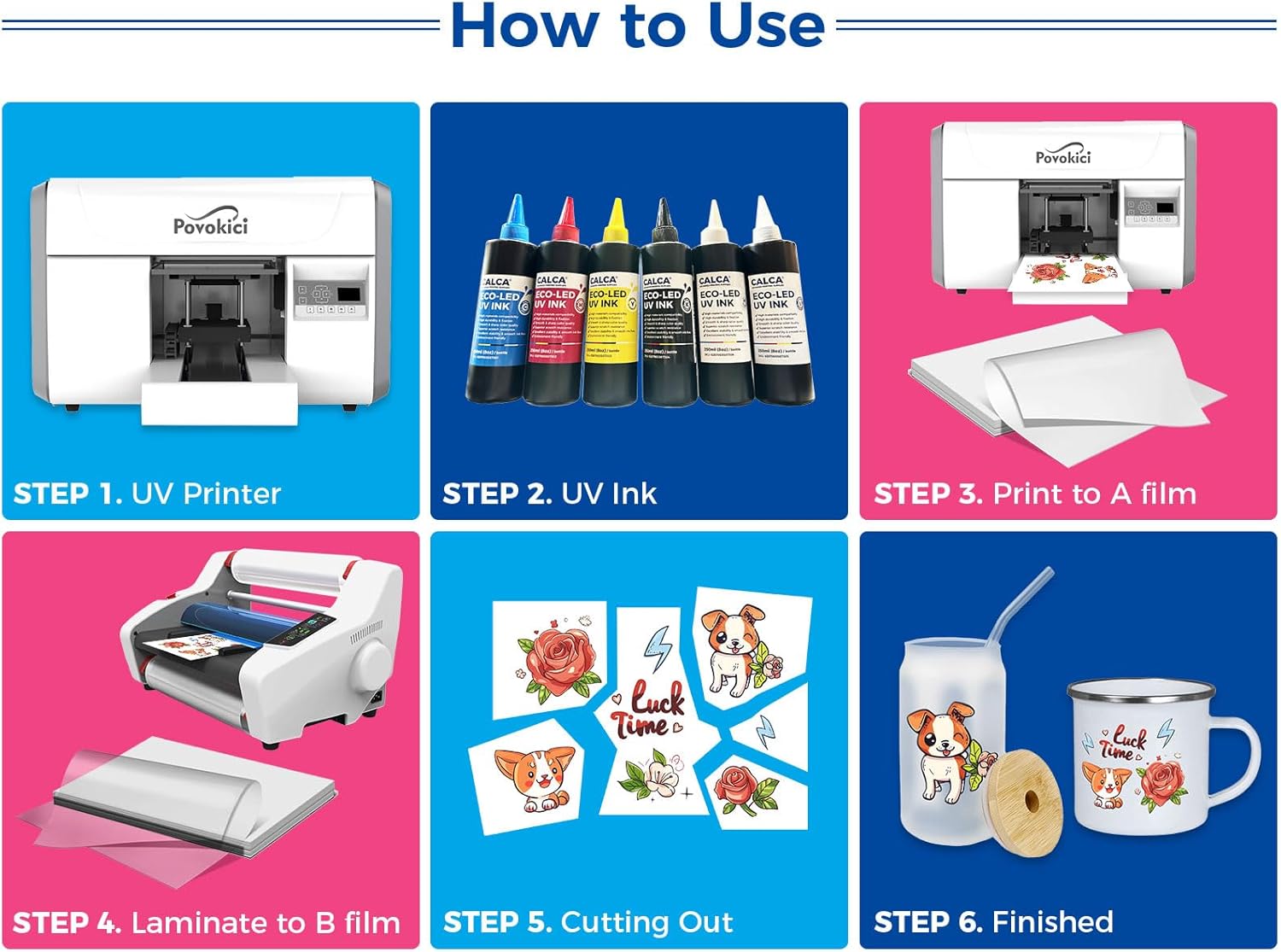 Printer Film DTF UV Printing Film PET Transfer Film A3 Size for UV Printers 100 Sheets (A Film)