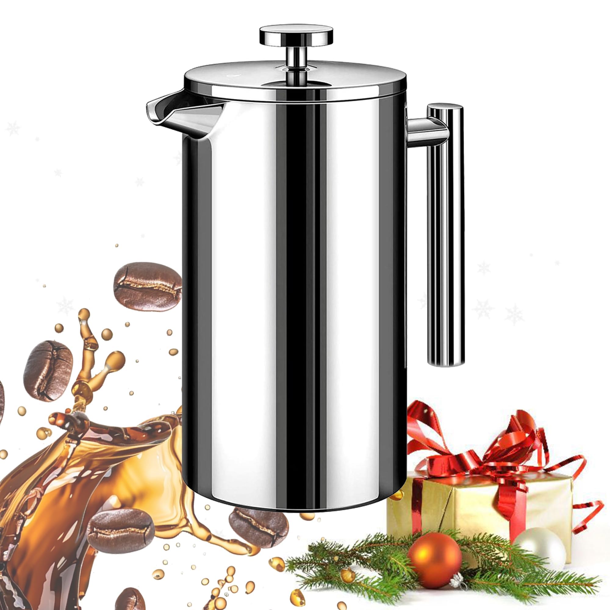 Large Stainless Steel French Press - 50oz / 1.5L -8