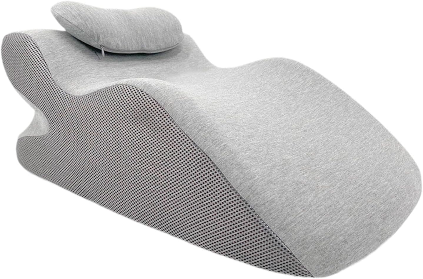 Cozy Supportive Pillow for Restful Sleep and Relaxation, White and Gray