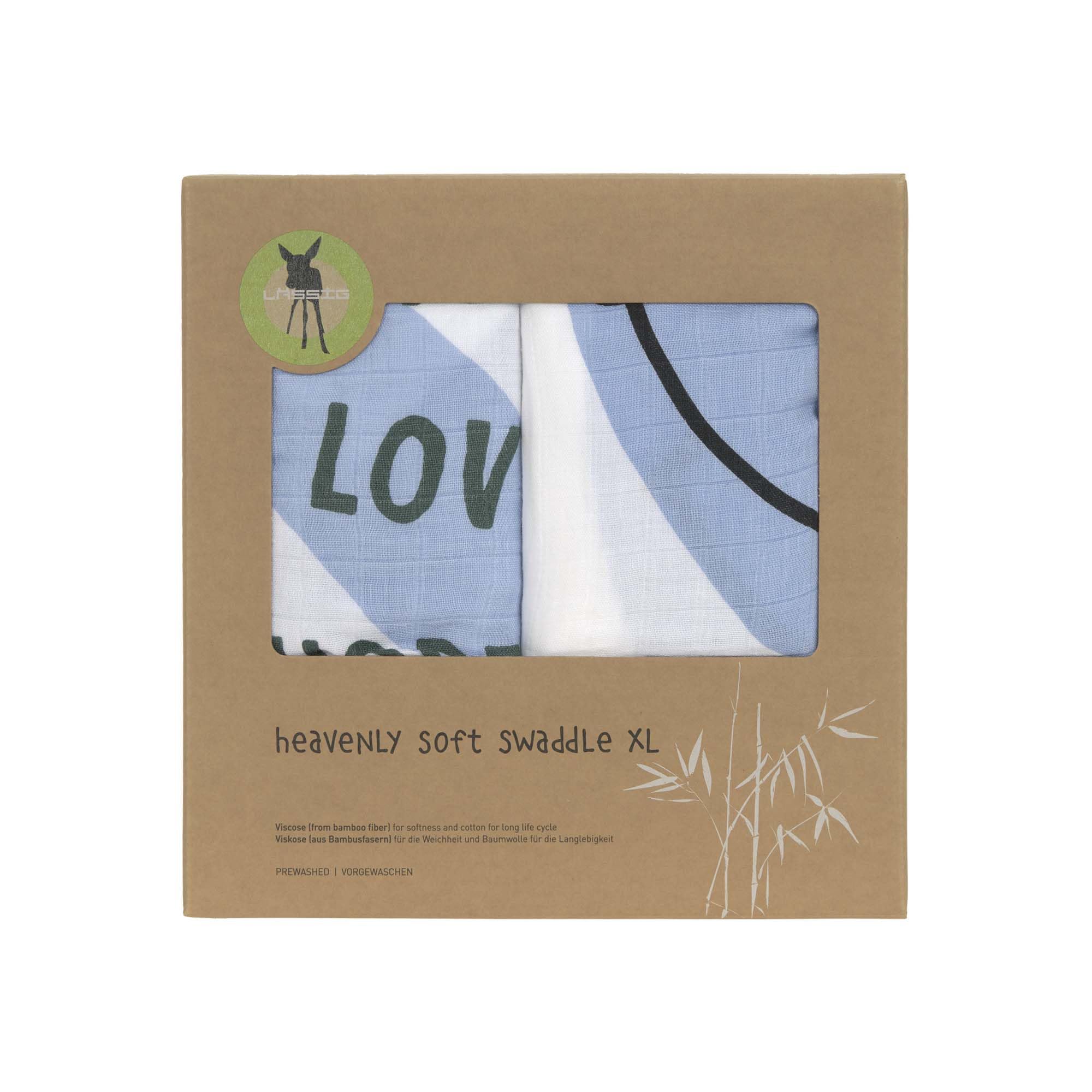 LÄSSIG Bébé Couverture de puériculture Drap de puériculture Lot de 2 en coton 120 x 120 cm/Heavenly soft Swaddle XL Happy Rascals Smile